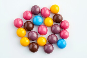 Colorful candies on a white background 