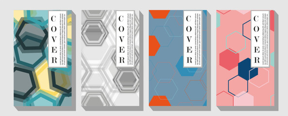 Colorful artistic backgrounds with textured stains and spots. Vector illustrations design