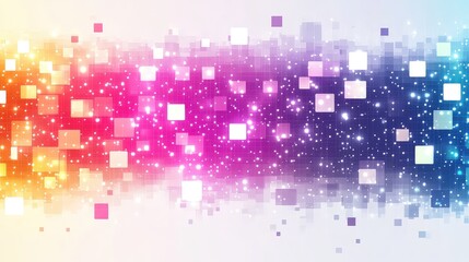 Vibrant Digital Grid with Glowing Lights - Abstract Background for Creative Projects and Modern Designs