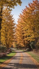 Naklejka premium Autumn forest wallpapers for smartphones