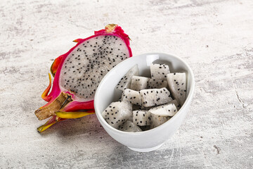 Dragon fruit Pitahaya in the bowl