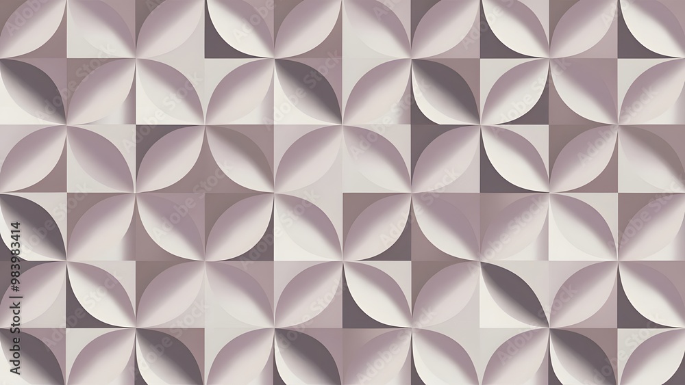 Poster rotated abstract modern minimal scattered white polygon geometrical quarter circle pattern backgroun