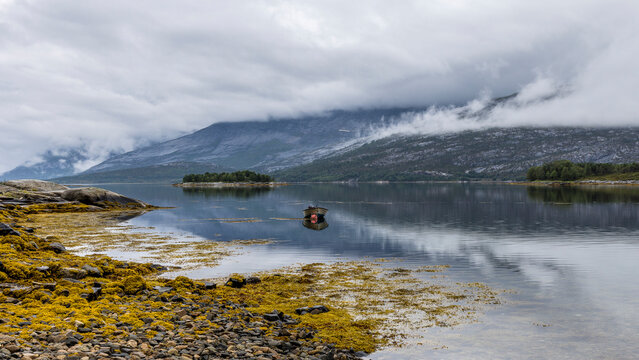 View of the Efjorden from the E6 European road in Nordland County, Norway
