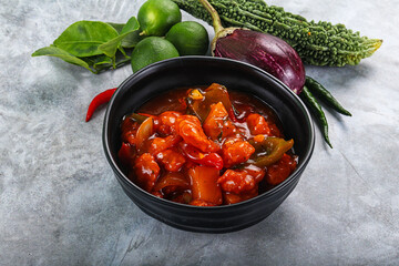 Chinese cuisine - Prawn sweet and sour sauce