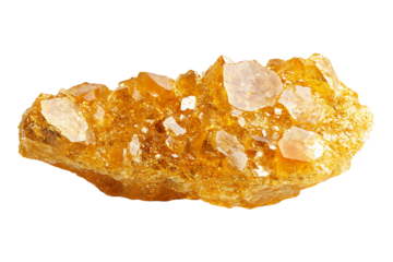 Gold nugget isolated on transparent background.