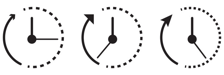 Clock countdown icon in flat style. Time chronometer vector illustration on white isolated background. Clock business concept