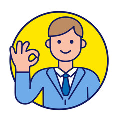 OKポーズをする男性