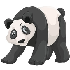 panda silhouette - vector image og panda - colrful panda 