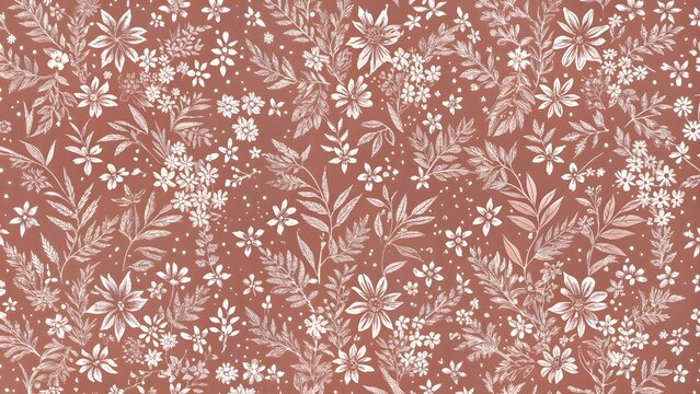 Seamless doodle botanicals pattern in a winter color palette of pale dusty blue and white.  Seamless botanical pattern in pastel blue and white. All over abstract floral print