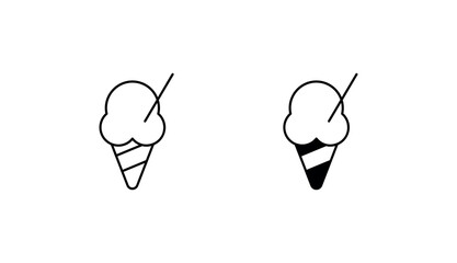 Ice Cream Cone icon design with white background stock illustration