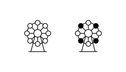 Ferris Wheel icon design with white background stock illustration