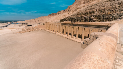 ancient building with columns in egypt