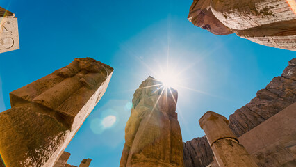 antique columns in a karnak temple in luxor
