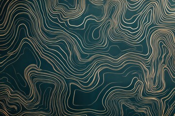 A topographic pattern on a dark teal background, outlined with light-colored contour lines.