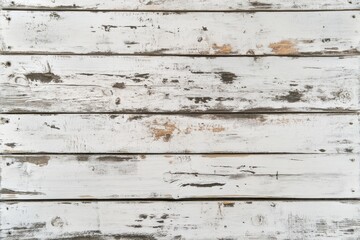 Obraz premium A weathered wooden plank texture painted in white with signs of distress and wear