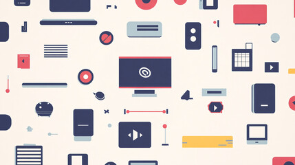 A visual of minimalist technology symbols with a sleek and modern design.