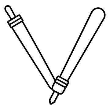 black and white baton outline clip art preview
