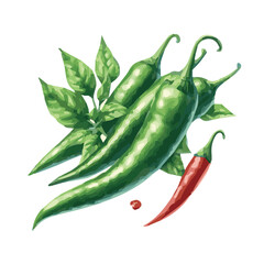 green chilli chilies pepper vegatable silhouette - vector image of chilli chilies pepper - 
 chilli chilies pepperislotad image