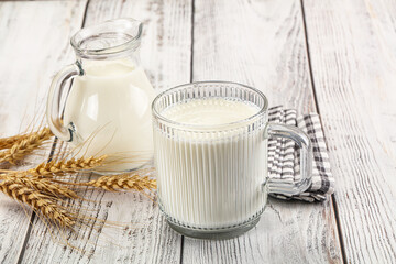 Organic milk in the glass