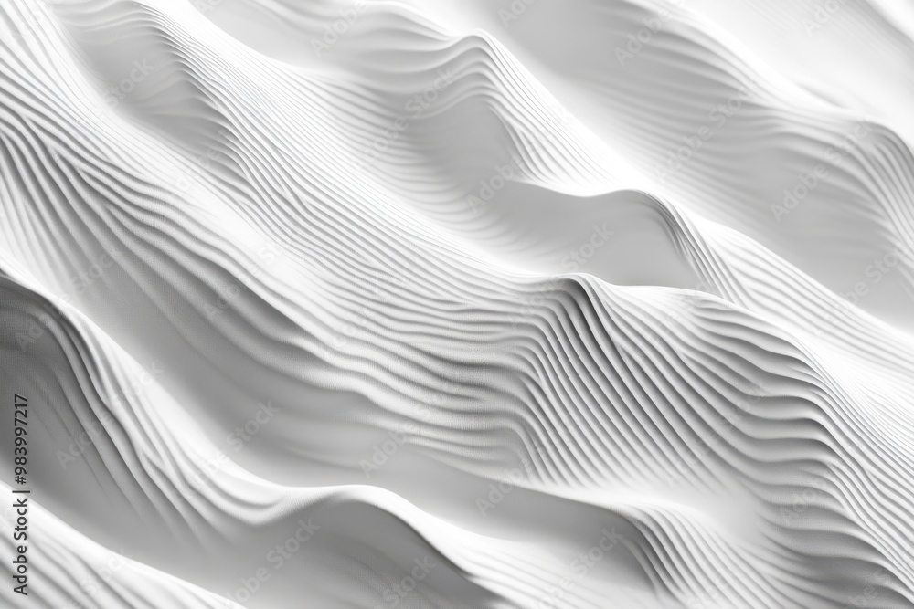 Poster an abstract pattern resembling waves formed in sand by wind with soft, flowing curves