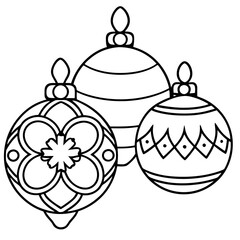 Fototapeta premium set of ornaments outline coloring book page line art drawing