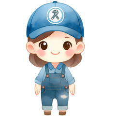 Cute Girl Clipart, Toddler Clipart, Chibi Girl Clipart, Quirky Girl Clipart, Cartoon Girl PNG, Fashion Girl PNG