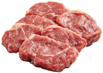 Obraz premium Marbled veal steaks, raw and fresh, isolated on transparent background.