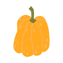 A vibrant orange pumpkin illustration, ideal for fall decor, Halloween designs, and harvest themes. Great for seasonal or agricultural projects and festive displays.
