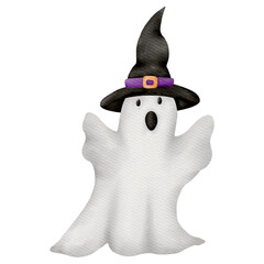 Halloween symbol single element set. Hand drawn autumn festive halloween collection. Watercolor  illustration. 