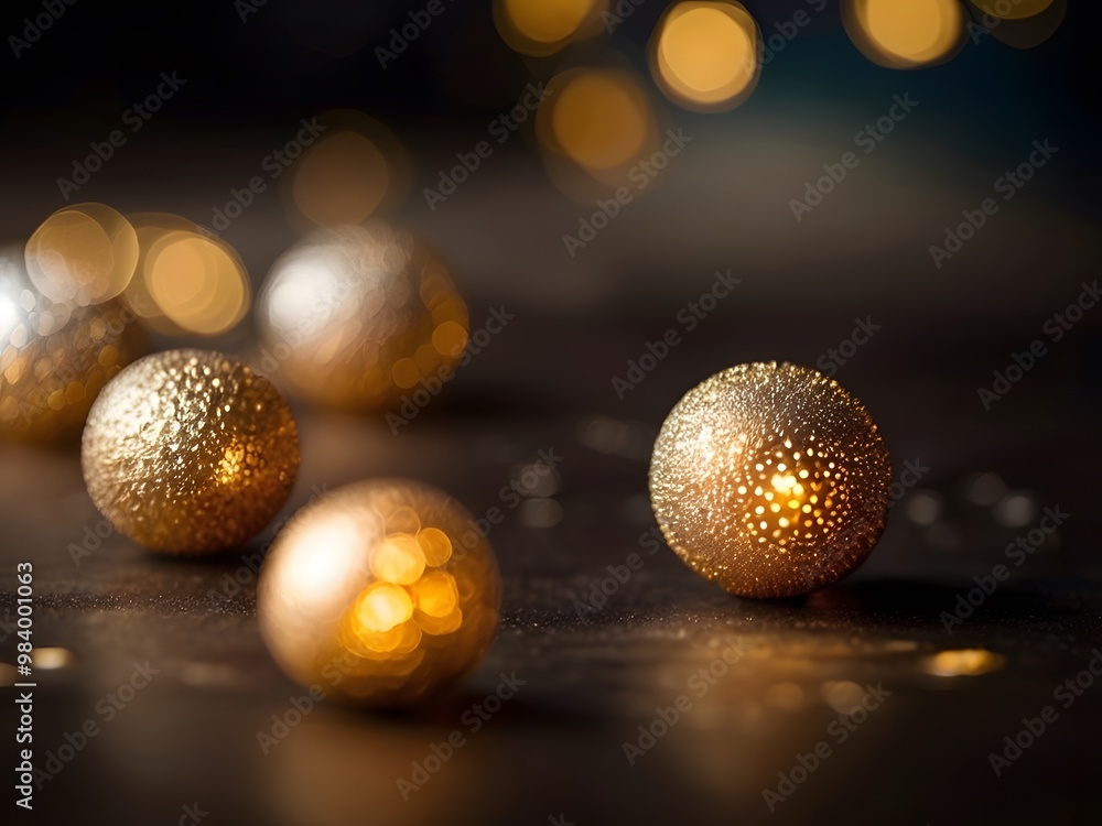 Aufkleber a dreamy bokeh background with soft, glowing orbs of light in various sizes, fading into the distanc