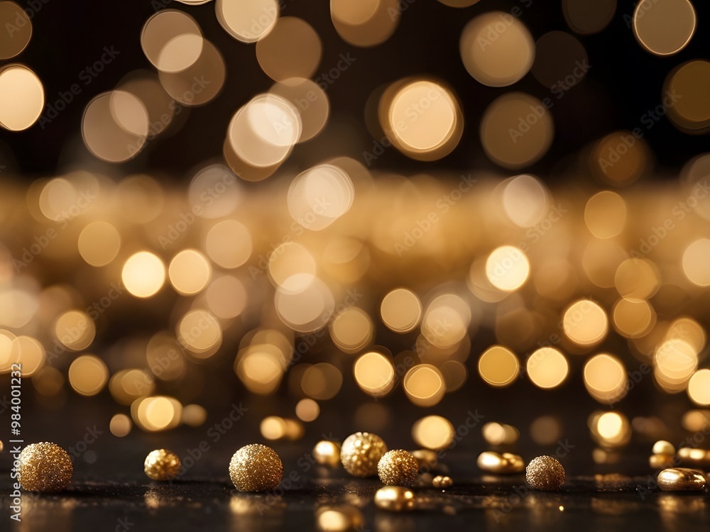 Aufkleber a dreamy bokeh background with soft, glowing orbs of light in various sizes, fading into the distanc