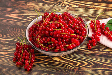 Ripe and juicy red currants berry
