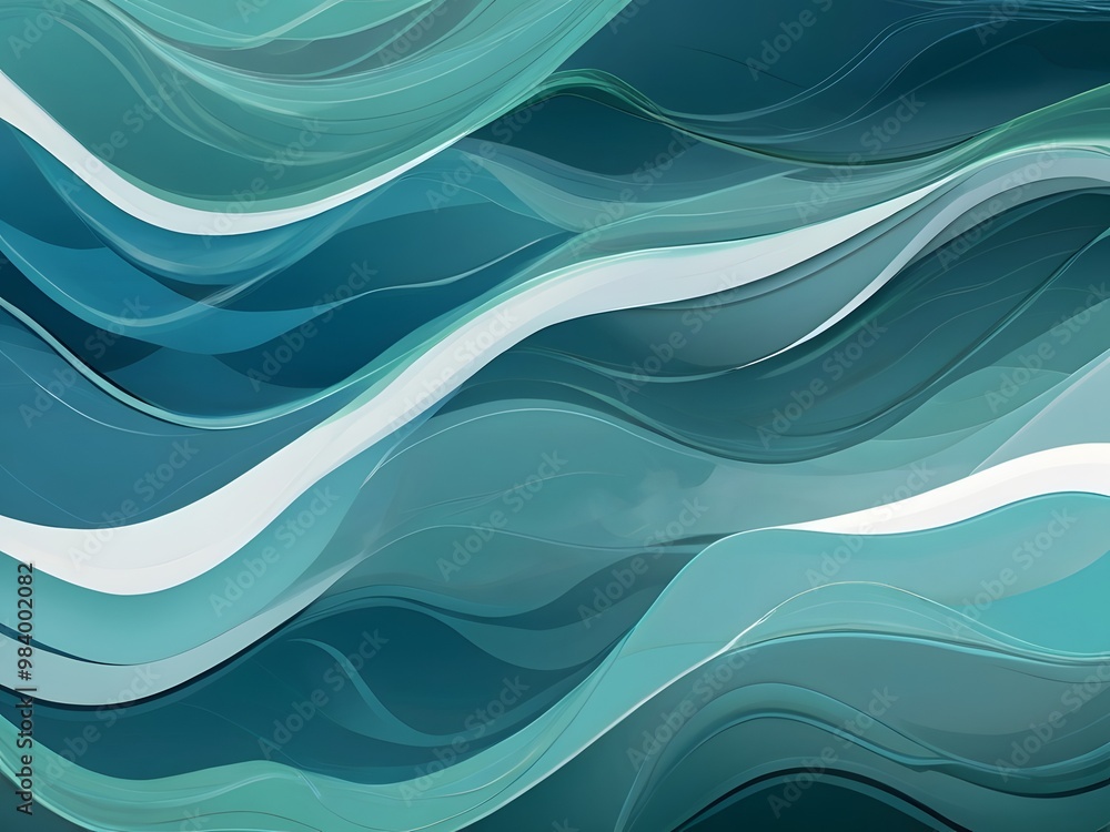 Poster create a background with an abstract water texture featuring waves and splashes in shades of aqua bl