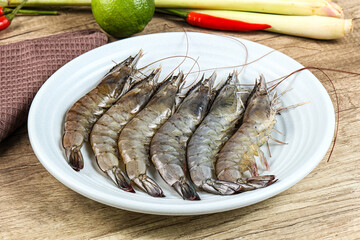 Raw fresh King Tiger prawn