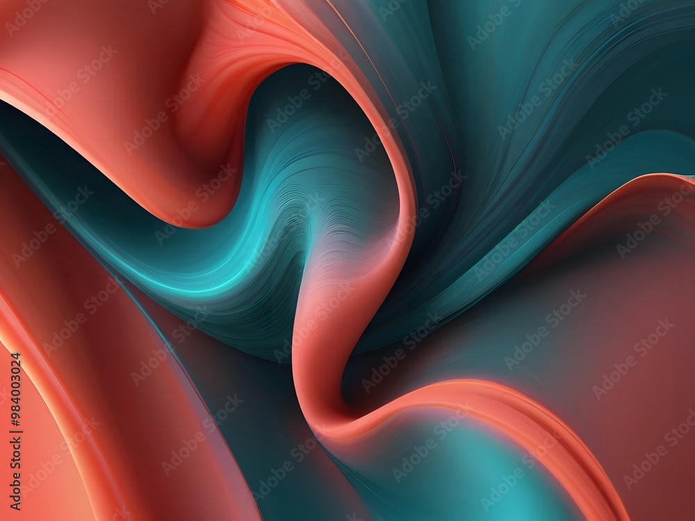 Poster create a dynamic gradient background with a blend of vibrant coral and teal hues transitioning smoot