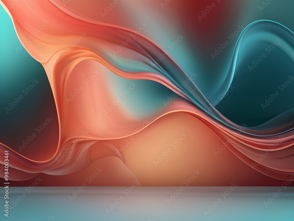 Poster create a dynamic gradient background with a blend of vibrant coral and teal hues transitioning smoot