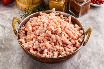 Homemade Raw pork minced meat