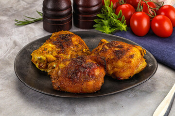 Roasted chicken thighs  with spices