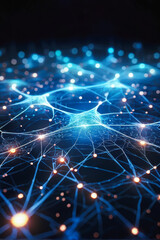 Obraz premium An enchanting abstract visualization of a glowing virtual neural network, showcasing vibrant colors and intricate connections. generative AI