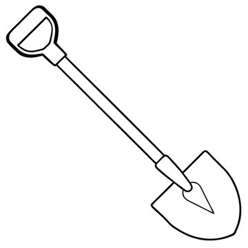 black and white shovel tool clip art preview