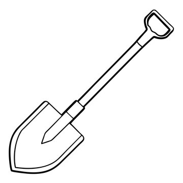recommend clip art: shovel sketch outline coloring book page line art drawing