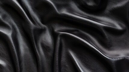 Obraz premium Black leather texture with fine details, smooth and soft finish