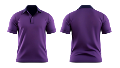 Purple Polo - Shirt Mockup for Product Design - T-shirt Template for Logo Placement and Branding - Template for Company Shirt and Work Clothing - Presentation Background for Corporate Identity 