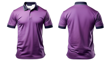 Purple Polo - Shirt Mockup for Product Design - T-shirt Template for Logo Placement and Branding - Template for Company Shirt and Work Clothing - Presentation Background for Corporate Identity 