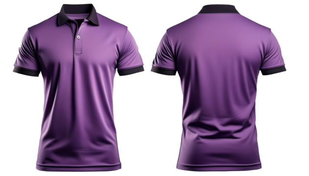 Purple Polo - Shirt Mockup for Product Design - T-shirt Template for Logo Placement and Branding - Template for Company Shirt and Work Clothing - Presentation Background for Corporate Identity - Powered by Adobe