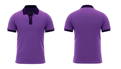 Purple Polo - Shirt Mockup for Product Design - T-shirt Template for Logo Placement and Branding - Template for Company Shirt and Work Clothing - Presentation Background for Corporate Identity 