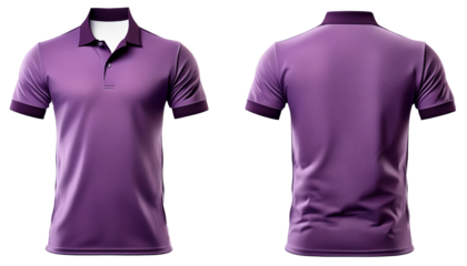Purple Polo - Shirt Mockup for Product Design - T-shirt Template for Logo Placement and Branding - Template for Company Shirt and Work Clothing - Presentation Background for Corporate Identity 