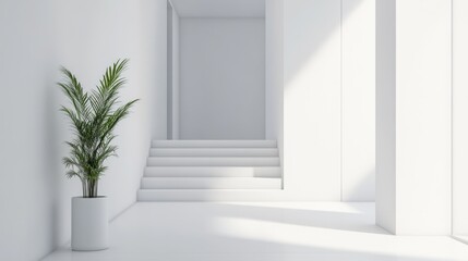 Bright minimalist white space with even tones,