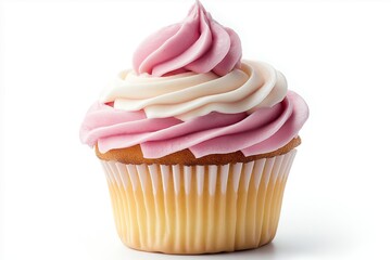 Cupcake with cream on isolate background 