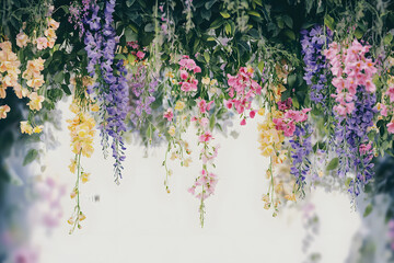 Elegant floral hanging garden